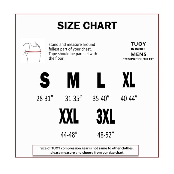 TUOY Men's Padded Compression Shirt Protective Shirt Rib Chest Protector - Picture 6 of 8